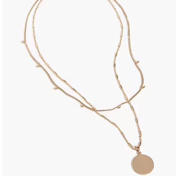 J. Crew Double layer Coin Necklace, NWT - Picture 2 of 2